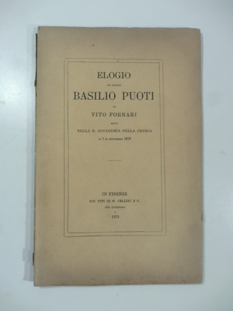 Elogio del Marchese Basilio Puoti